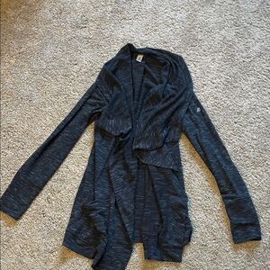 Eddie Bauer Heathered Black Open Front Cardigan